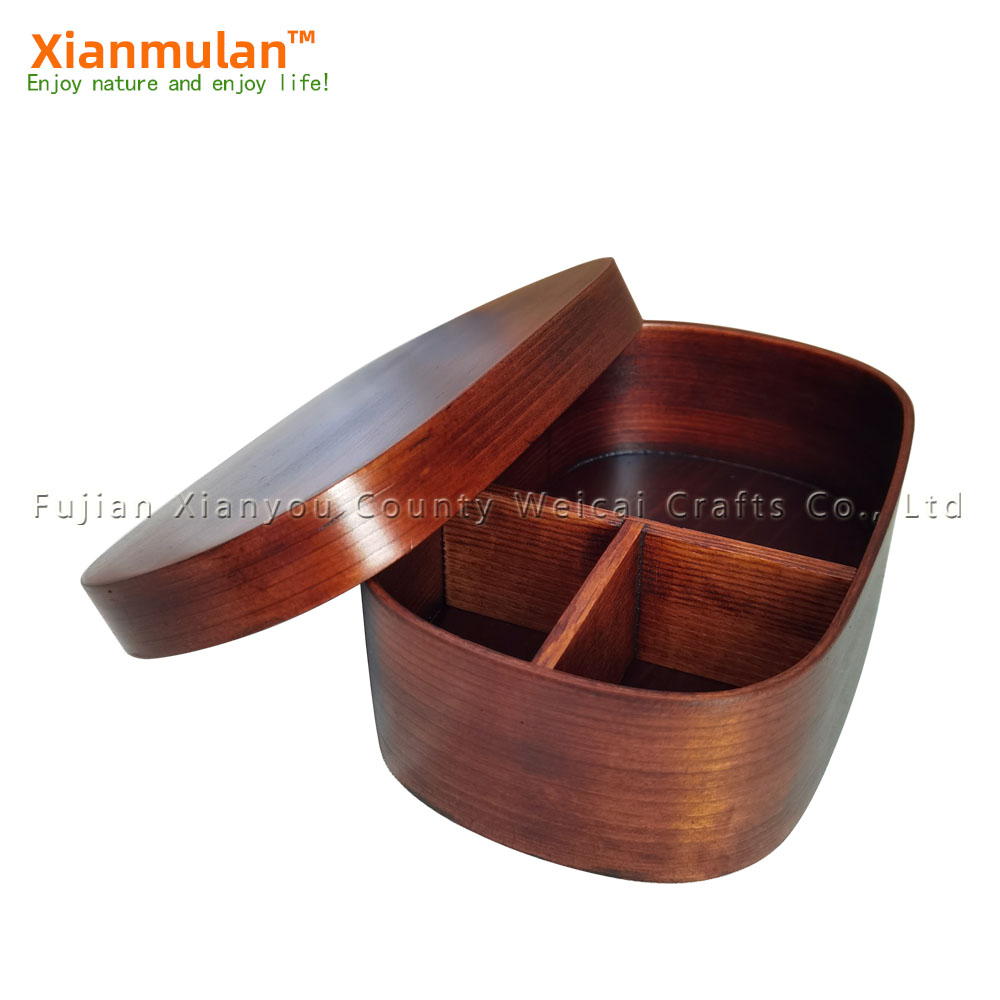 Woodworking Box - 천연 나무 도시락 상자 사각 도시락