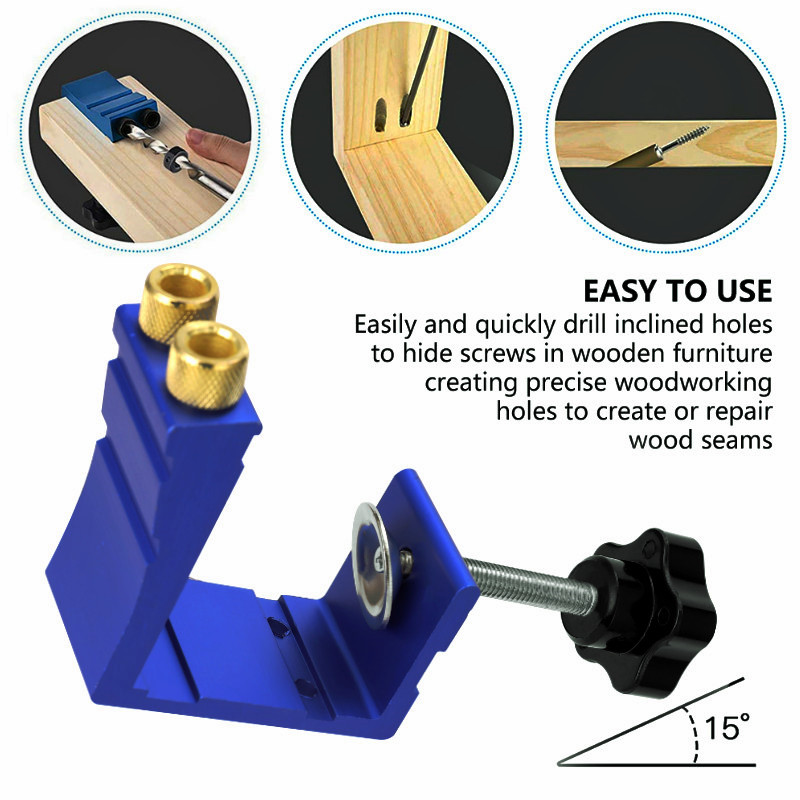 47피스 포켓홀 지그 키트 15도 각도 드릴 가이드 목 - Woodworking Hacks 리뷰 및 가격