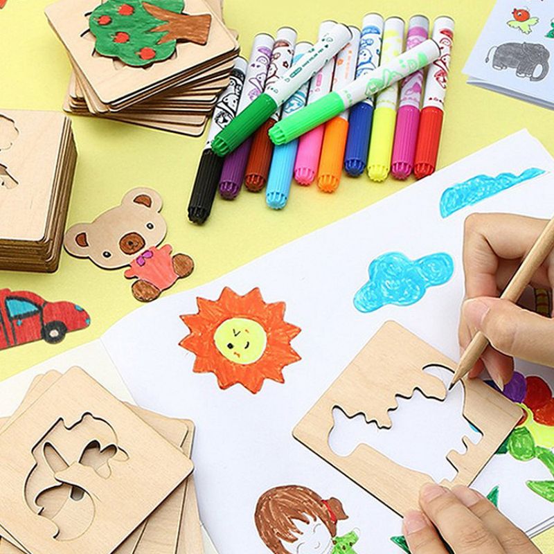 나무 DIY 드로잉 템플릿, 마크 포함, 어린이 드로잉 - Woodworking Kits 리뷰 및 가격