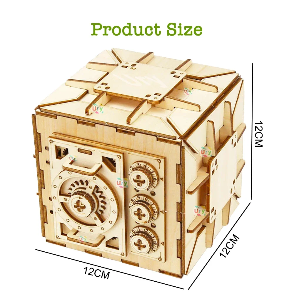 URY 3D 나무 퍼즐 암호 보물 돈 상자 돼지 저금통 - Woodworking Women 리뷰 및 가격