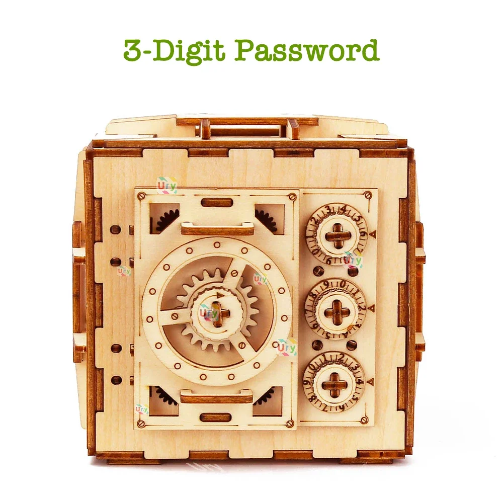 URY 3D 나무 퍼즐 암호 보물 돈 상자 돼지 저금통 - Woodworking Women 리뷰 및 가격