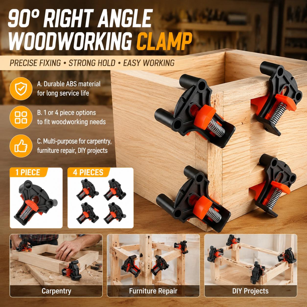 프리미엄 목공용 90도 직각 코너 클램프 키트 (캐비닛 - Woodworking Kits 리뷰 및 가격