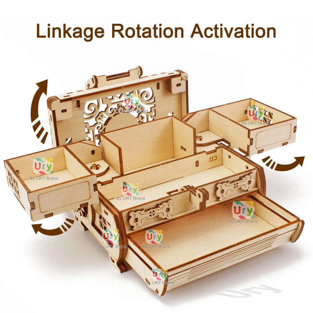 URY 3D 나무 퍼즐 미니 골동품 보물 상자 드레싱  - Woodworking Women 리뷰 및 가격