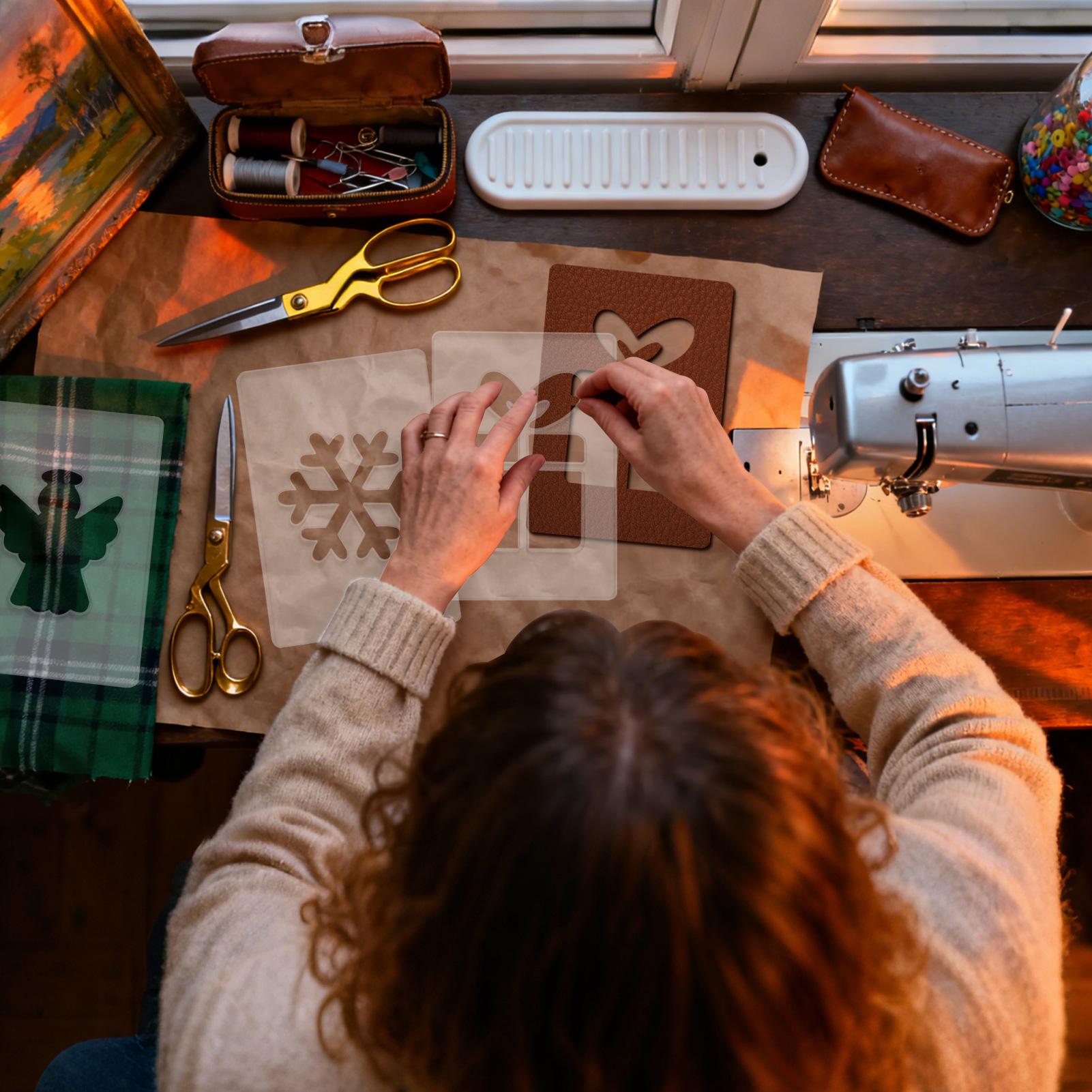 크리스마스 스텐실 휴대용 목공 스텐실 휴일 목공 템플릿 - Woodworking Women 리뷰 및 가격