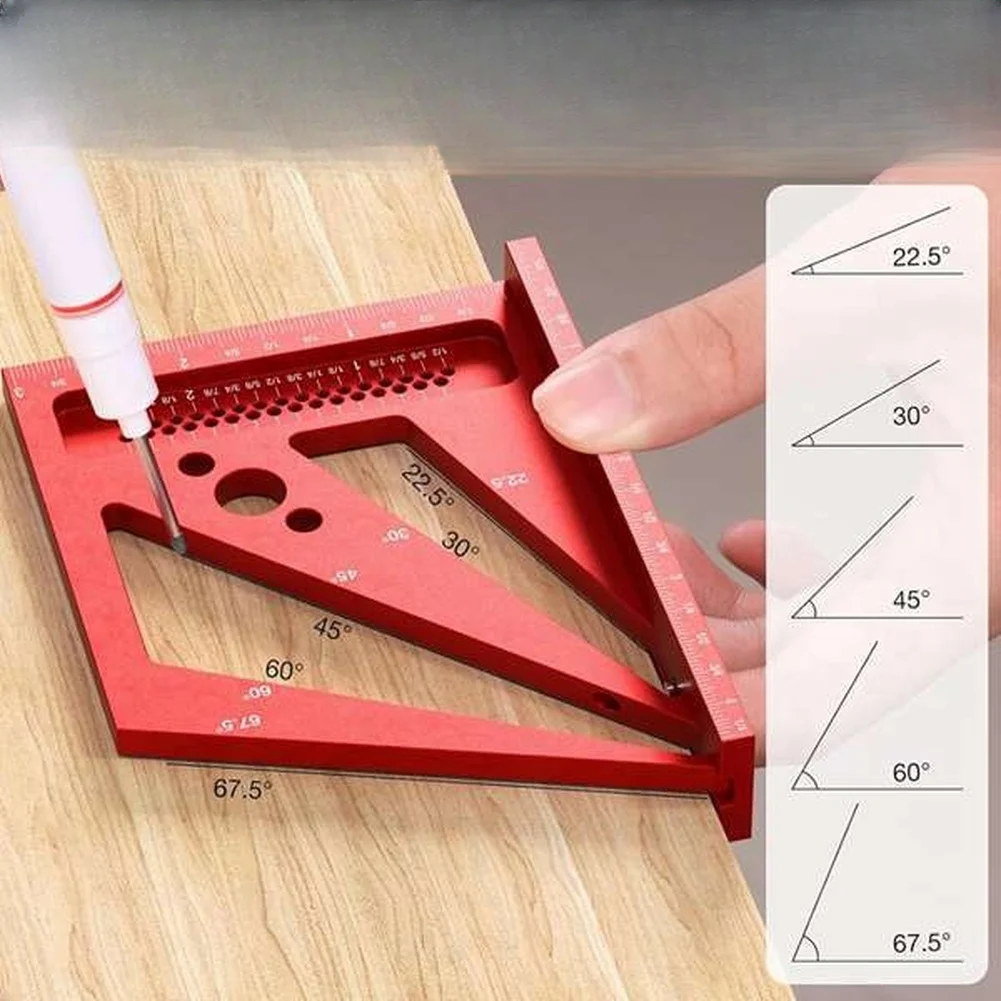 레드 3D 다각도 측정자 각도기 작업장 레이아웃 마킹용 - Woodworking Workshop Layout 리뷰 및 가격